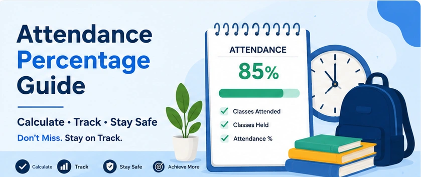 Student checking attendance percentage on a laptop