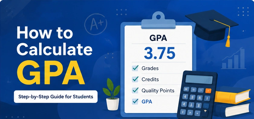 Student using an online GPA calculator